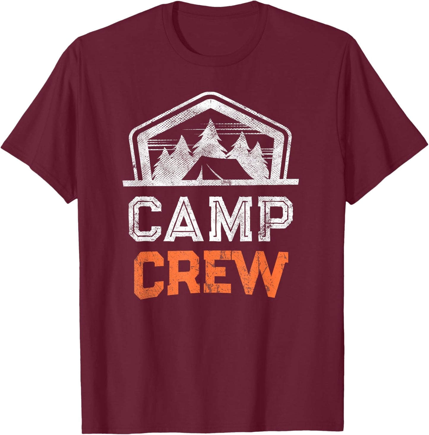 Campground Staff CAMP CREW Summer Cousins Camping Counselor Women Girls Kids T-Shirt - T-Shirt | Maroon