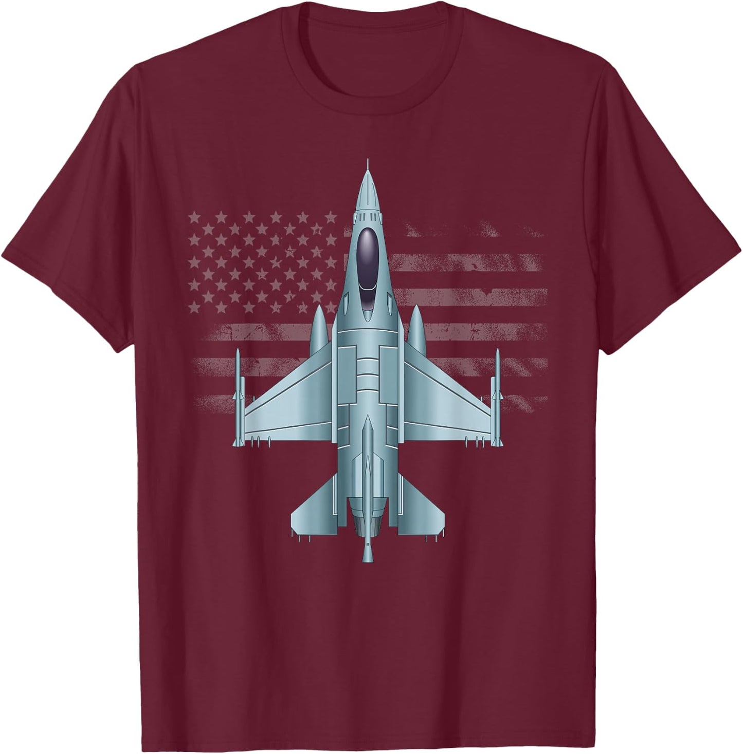 US Jet Fighter Jet Plane Pilot Gift T-Shirt - T-Shirt | Maroon