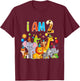 2 Year Old Zoo Animal Birthday Safari Jungle Animal 1th Kids T-Shirt - T-Shirt | Maroon