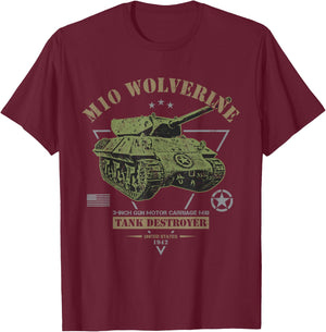 M10 "Wolverine" Tank Destroyer T-Shirt - T-Shirt | Maroon