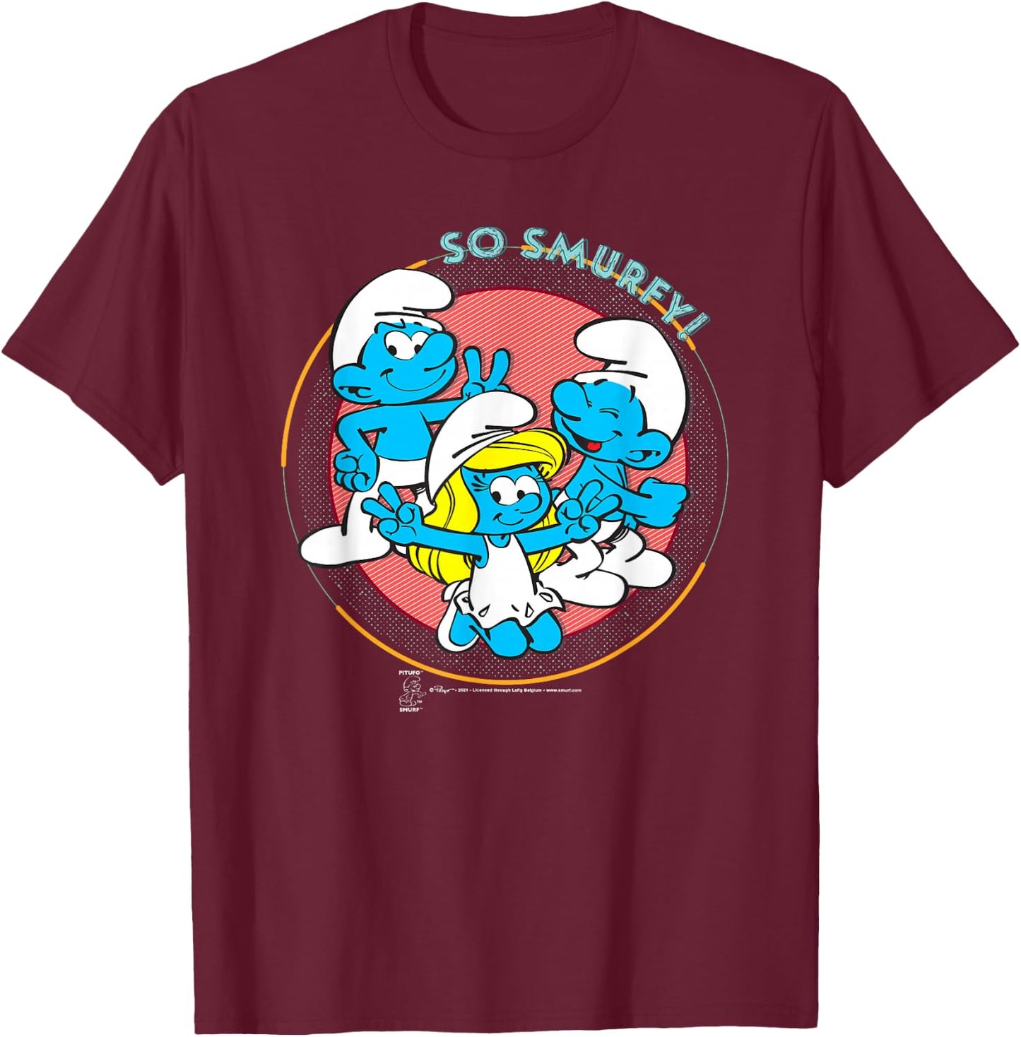Smurfs The Smurfs Smurfette Jokey So Smurfey! T-Shirt - T-Shirt | Maroon