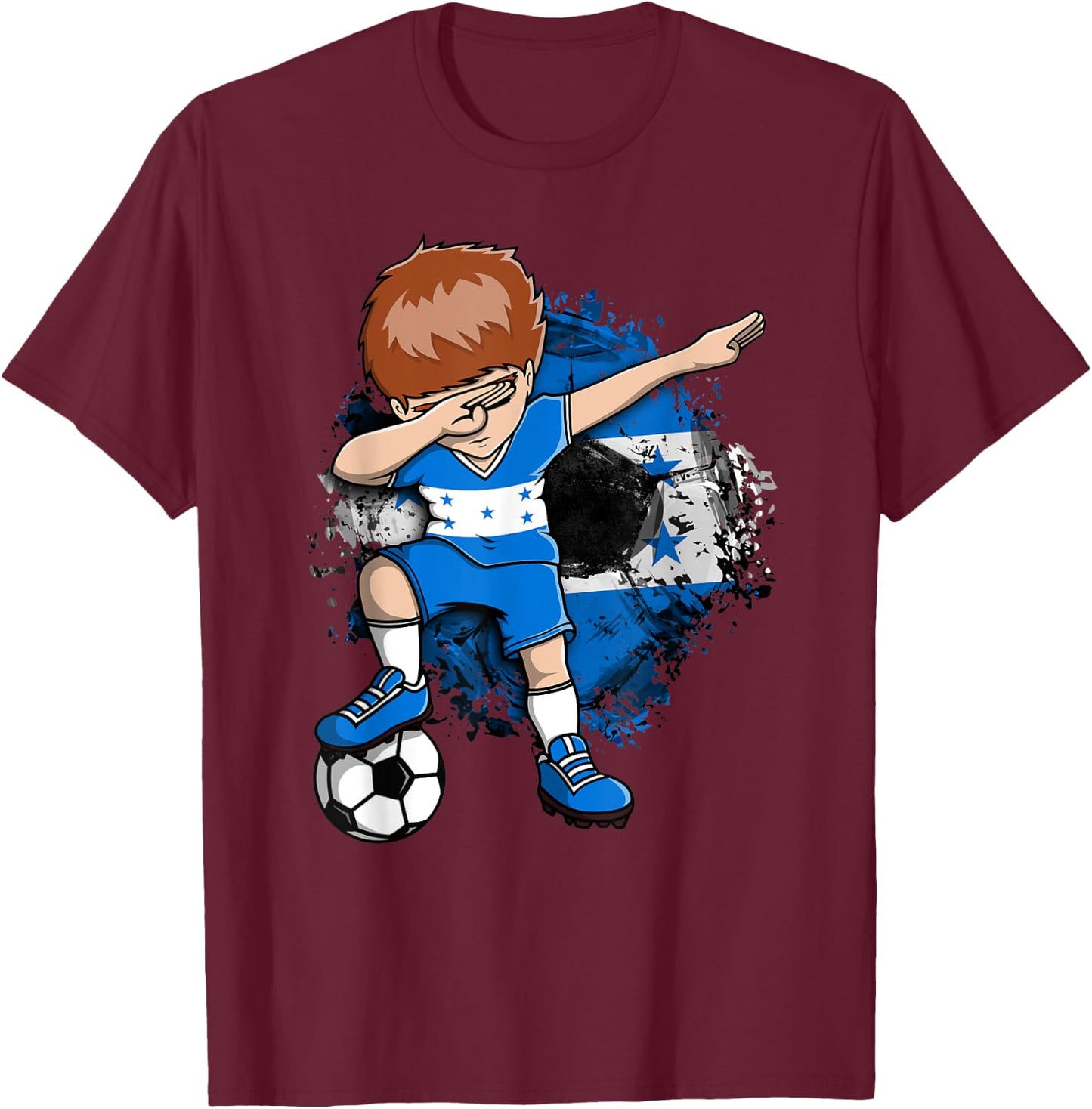 Dabbing Soccer Boy - Honduras Jersey Honduran Football Fans T-Shirt - T-Shirt | Maroon