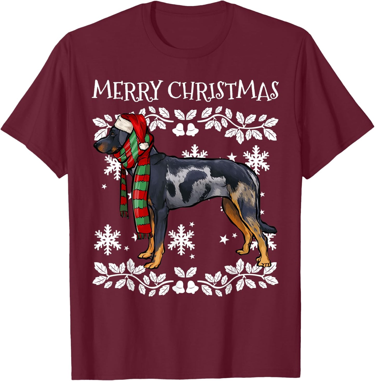Merry Christmas Ornament Beauceron Xmas Santa T-Shirt - T-Shirt | Maroon