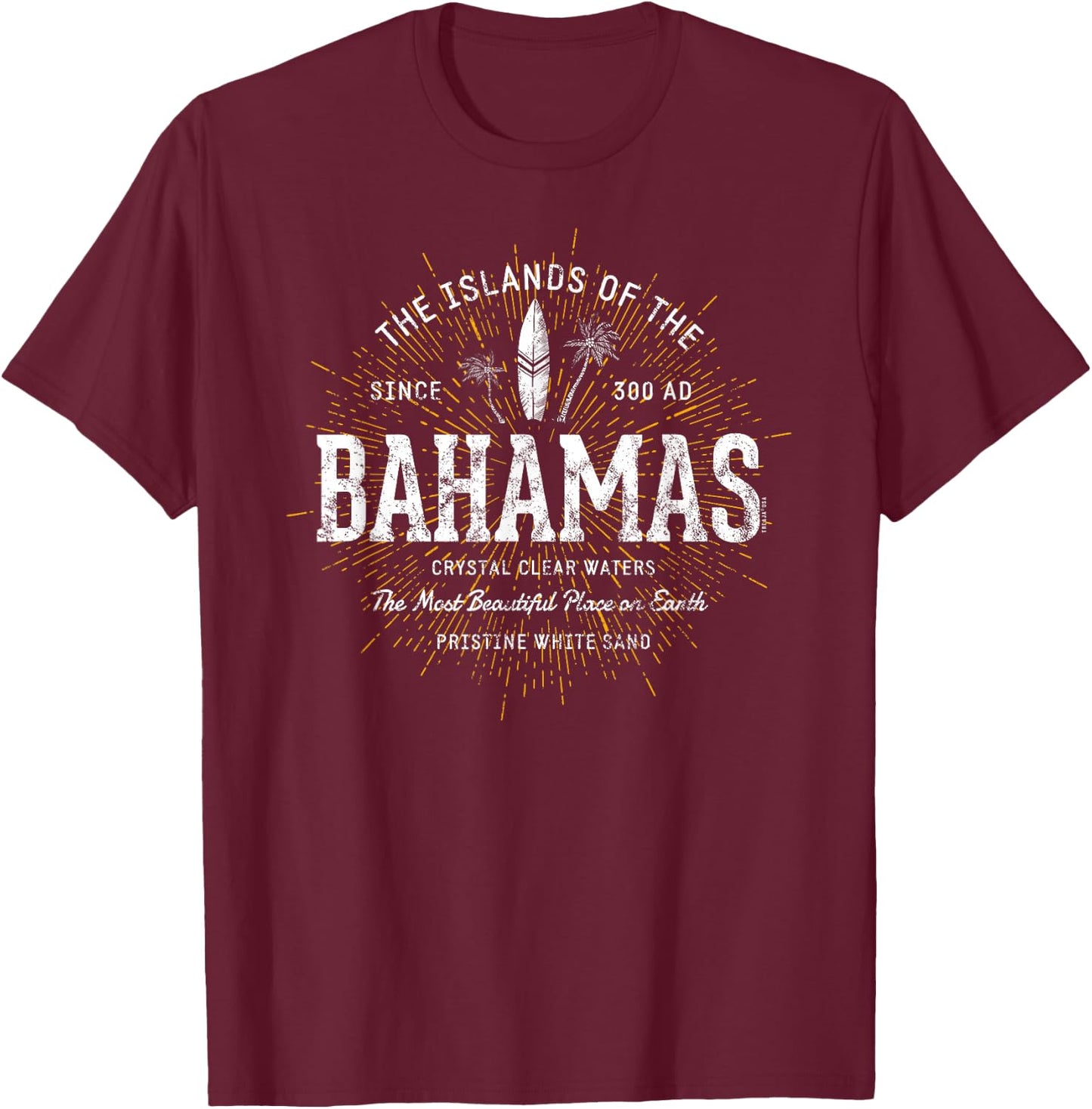 The Bahamas Vintage Style Retro Bahamas T-Shirt - T-Shirt | Maroon