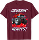 Crushin' Hearts Monster Truck Funny Valentines Day All Ages T-Shirt - T-Shirt | Maroon
