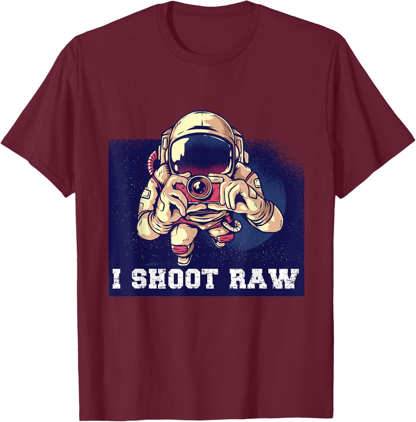 I Shoot Raw T-Shirt - T-Shirt | Maroon