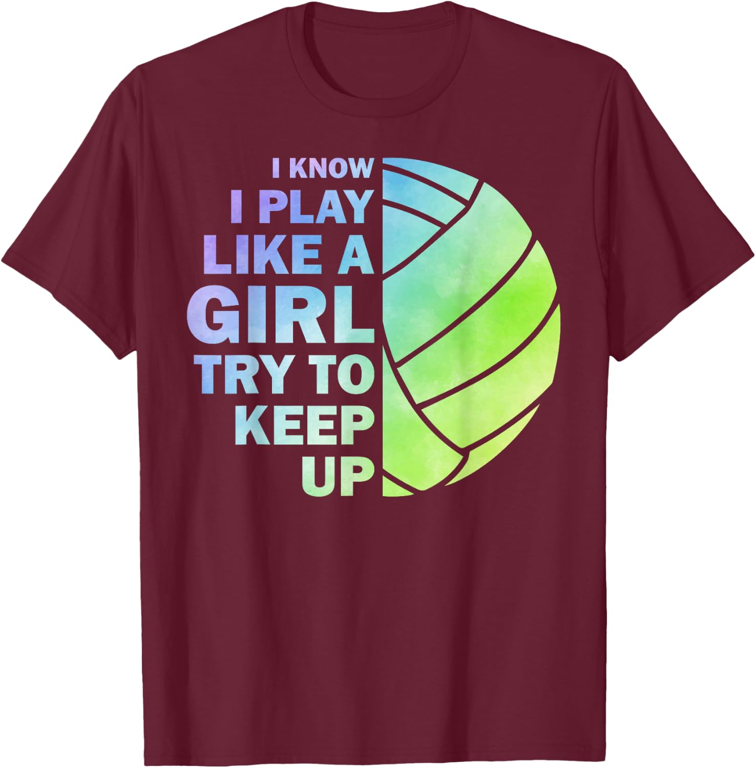 Cool Volleyball Girls Youth Volleyball Team Sports T-Shirt - T-Shirt | Maroon