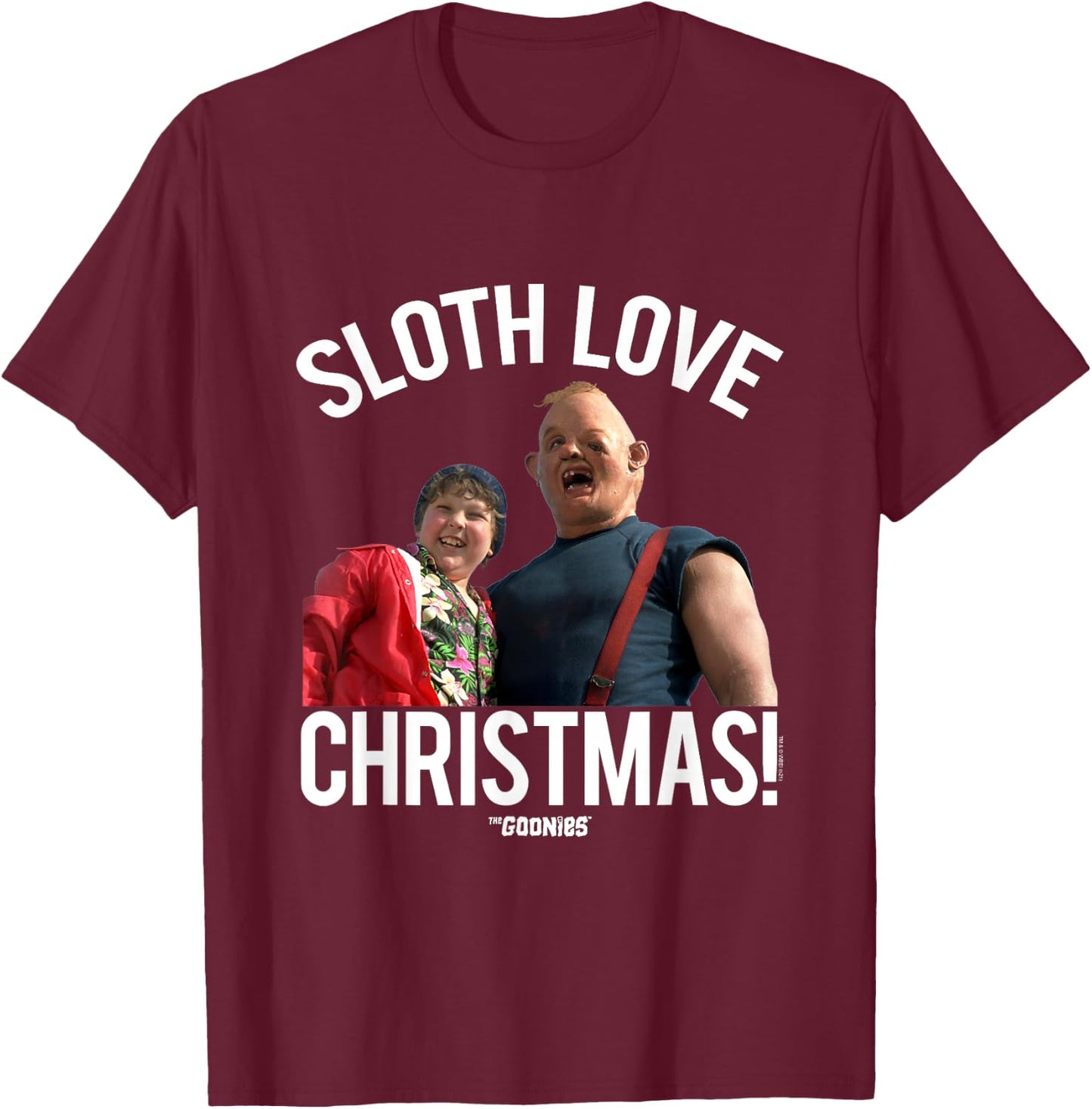 The Goonies Sloth Love Christmas T-Shirt - T-Shirt | Maroon