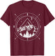 Hiking Camping Mountains Compass Hiker Camper Outdoor T-Shirt - T-Shirt | Maroon