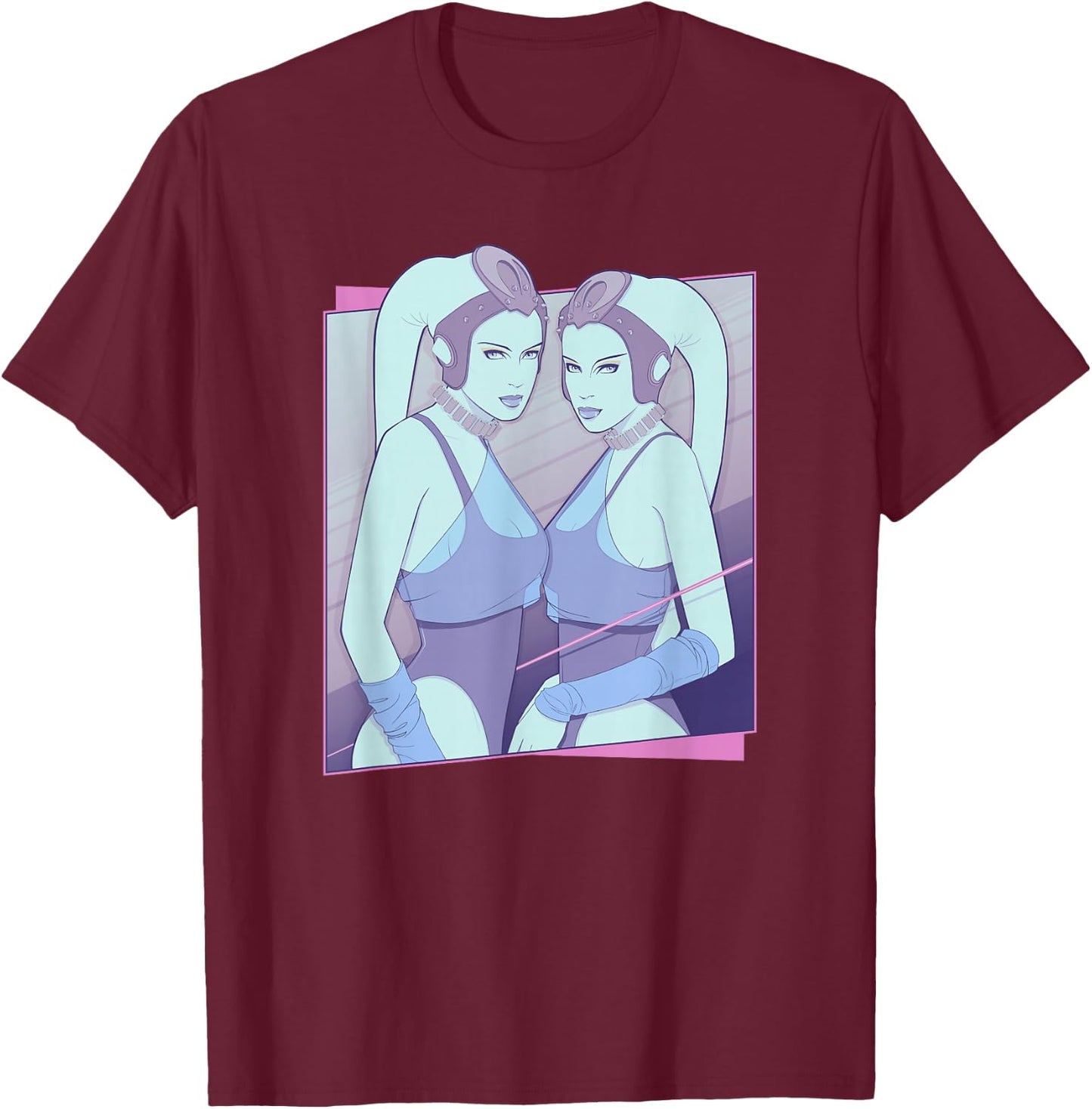 Star Wars Anna Gella And Tann Gella Twi'lek Twins Poster T-Shirt - T-Shirt | Maroon