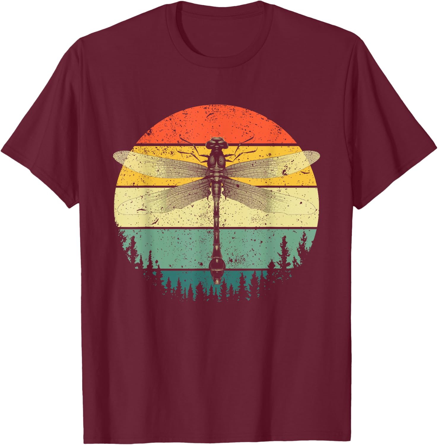 Cool Dragonfly Art Men Women Retro Nature Insect Entomology T-Shirt - T-Shirt | Maroon