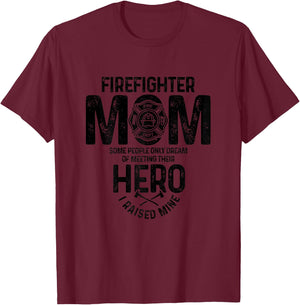 Firefighter Mom Proud Fireman Mother's Day Fire Department T-Shirt - T-Shirt | Maroon