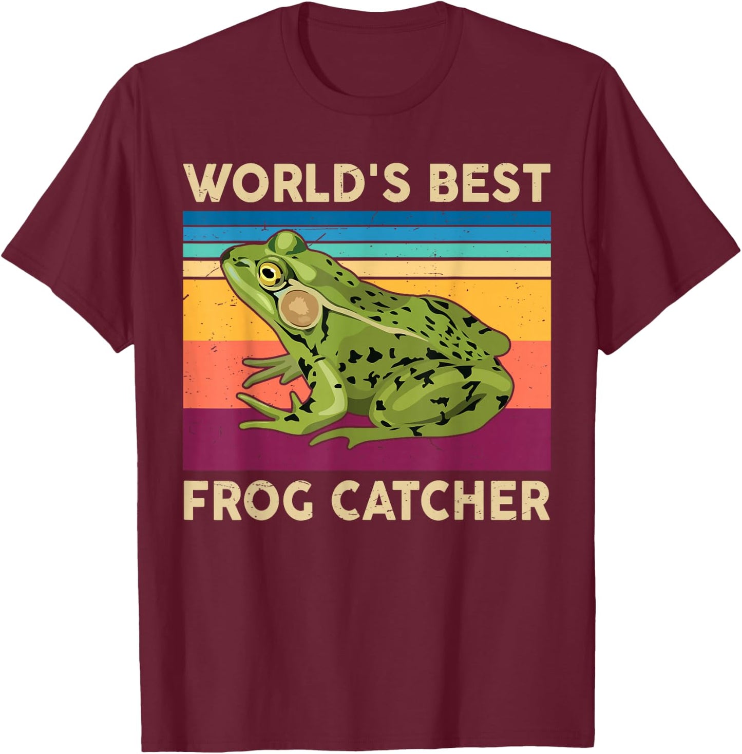 Frog-Shirt Kids Worlds Best Frog-Catcher Boy Toddler Funny T-Shirt - T-Shirt | Maroon