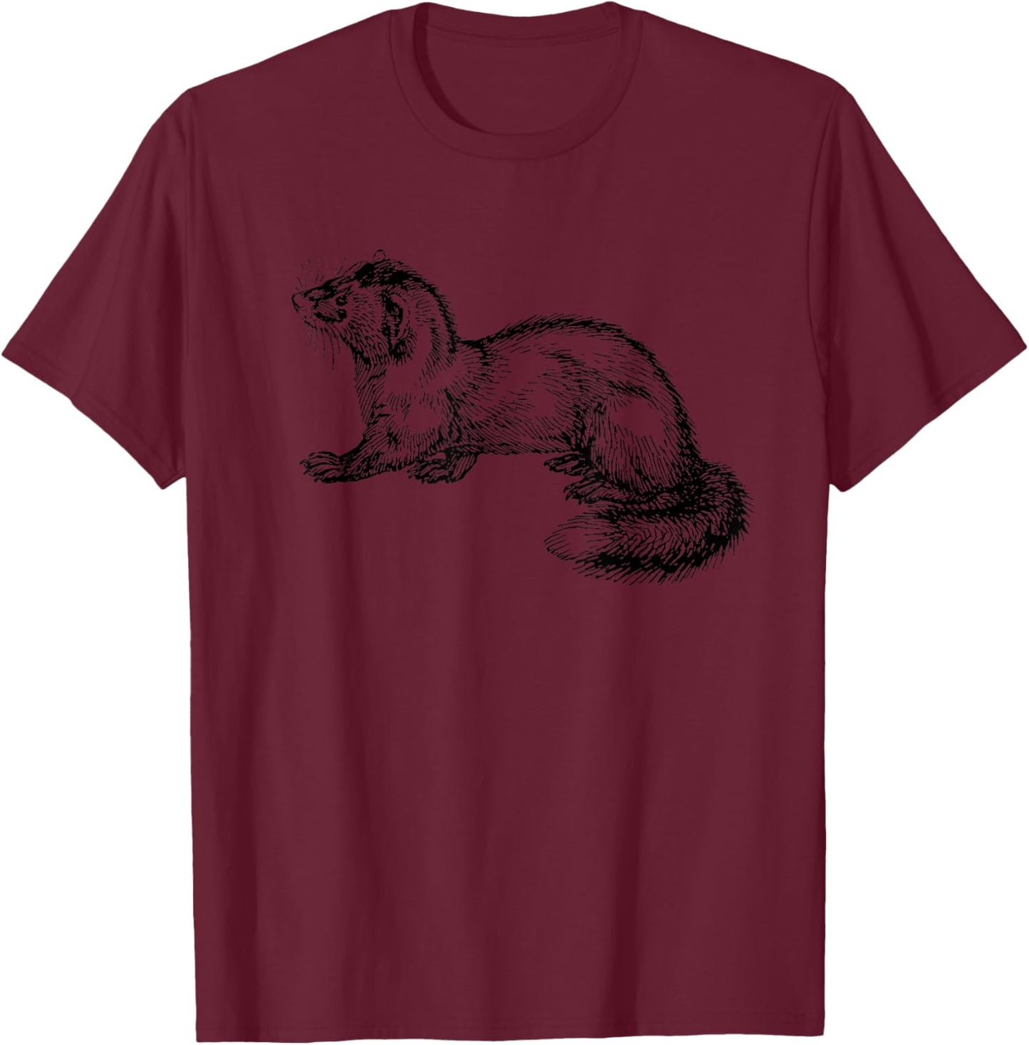 Mink Animal Wildlife T-Shirt - T-Shirt | Maroon