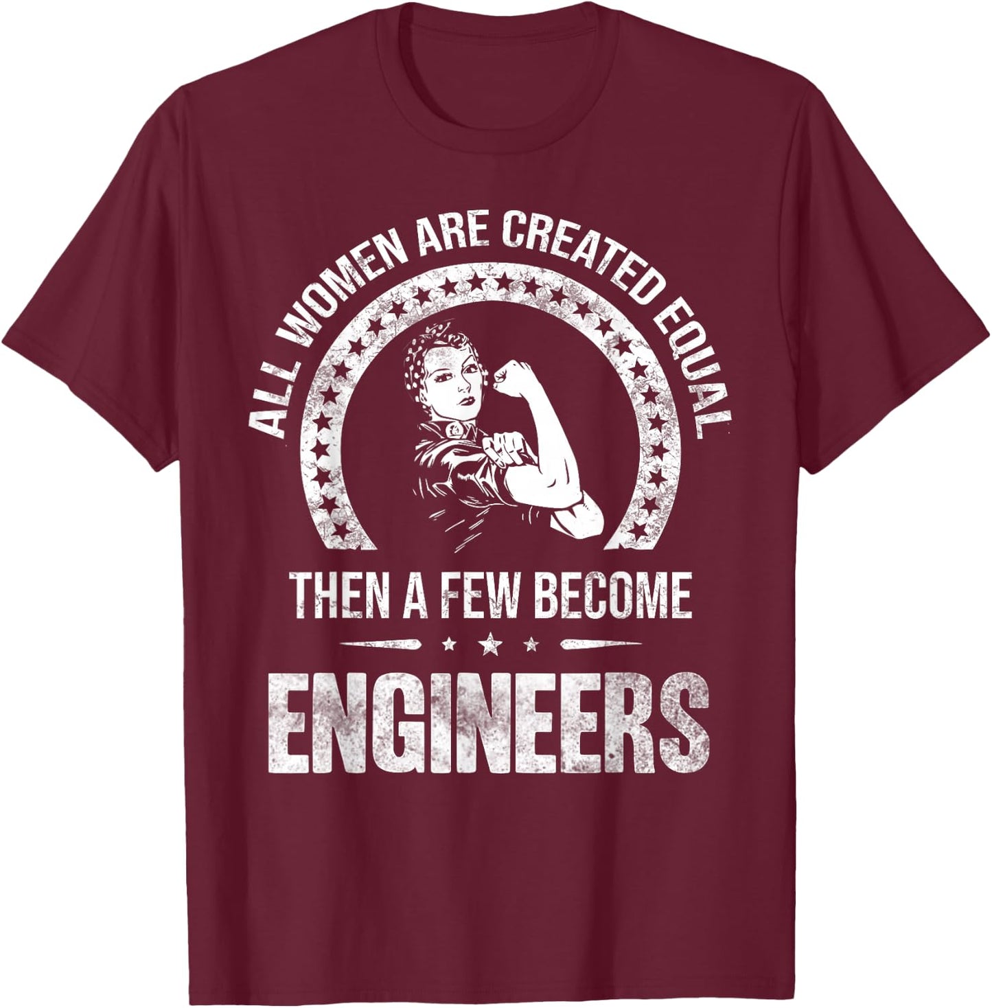 Engineer Shirts Women's Engineer Black Small Classic Fit Modern Short Sleeve T-Shirt - T-Shirt | Maroon