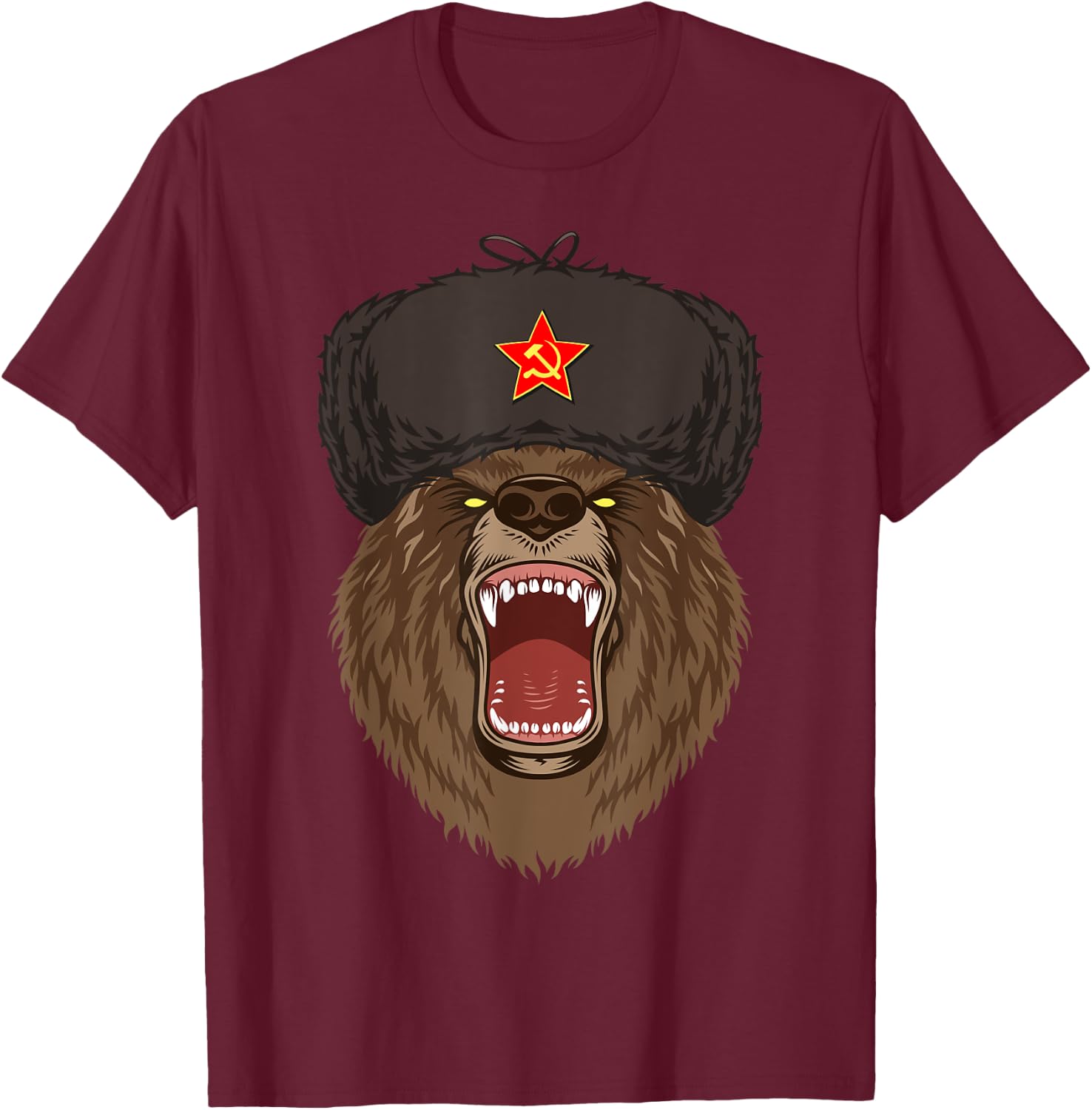 Russia Russian Bear T-Shirt - T-Shirt | Maroon