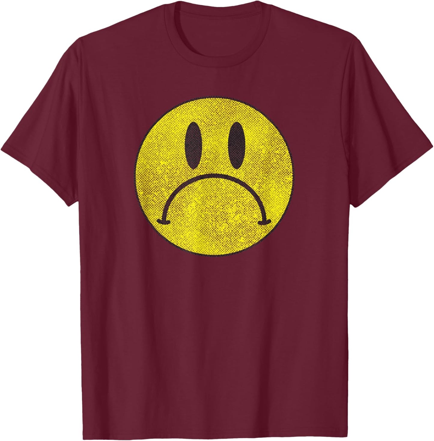 Frowny shape, grumpy, sad face T-Shirt - T-Shirt | Maroon