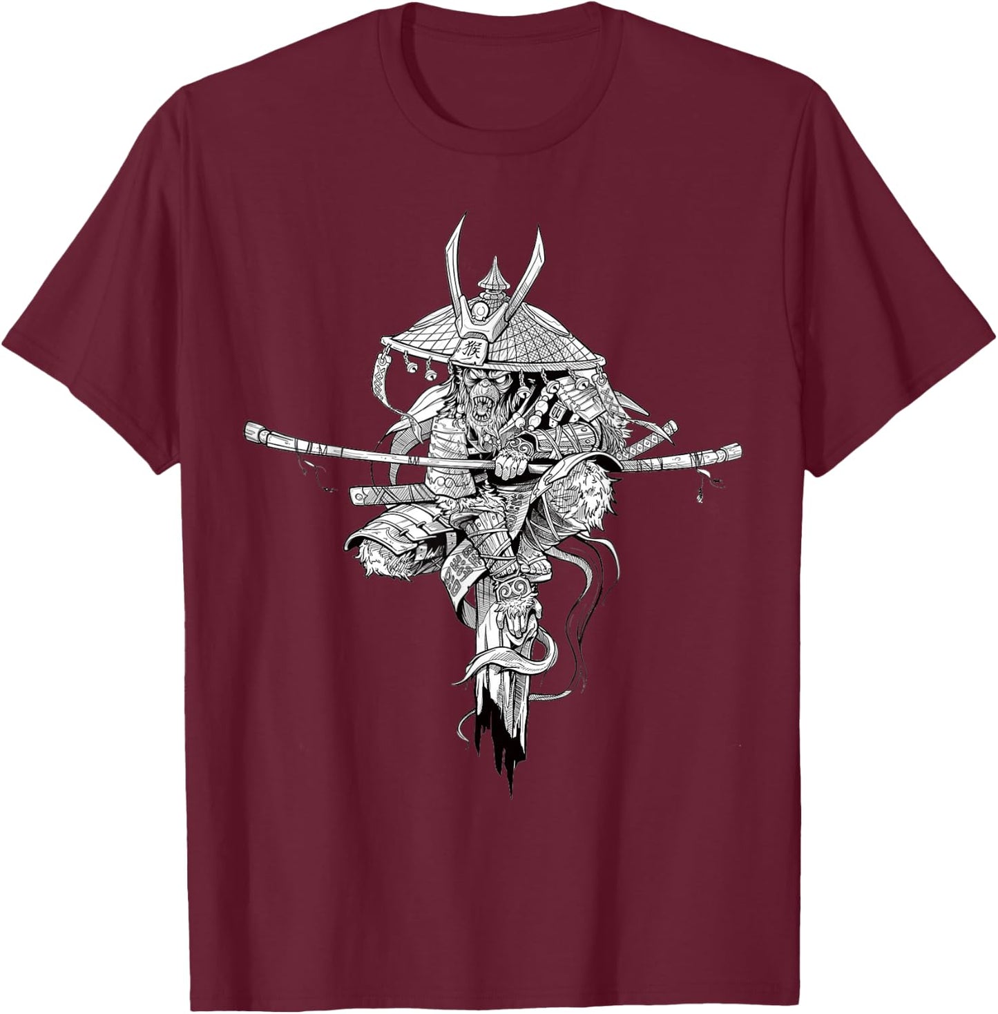 Funny Monkey King Chinese Characters Letters Gift T-Shirt - T-Shirt | Maroon