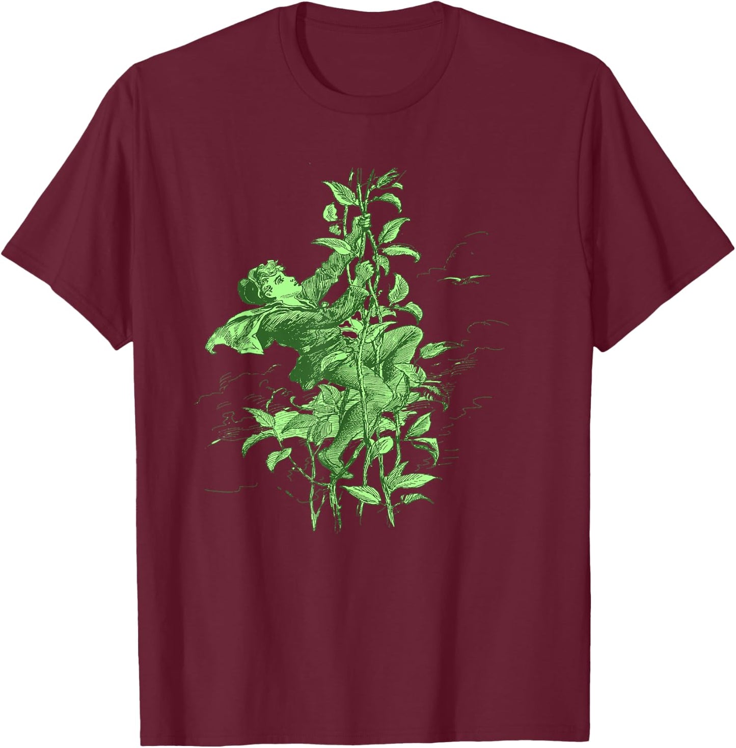 Jack and The Beanstalk - Climbing T-Shirt - T-Shirt | Maroon