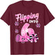Flipping Into 6 Years Old Cheerleading Girl 6th Birthday T-Shirt - T-Shirt | Maroon