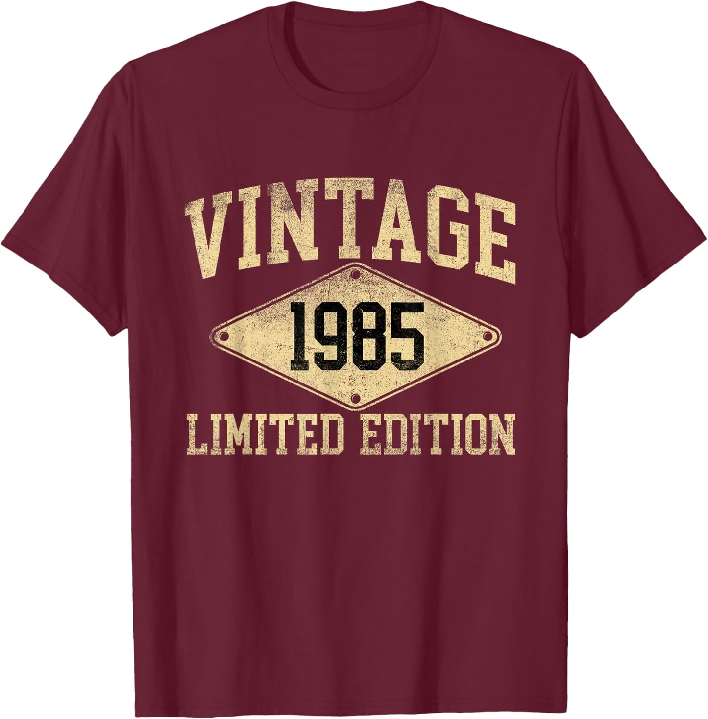 Vintage 1985 Limited Edition Year of Birth Birthday T-Shirt - T-Shirt | Maroon