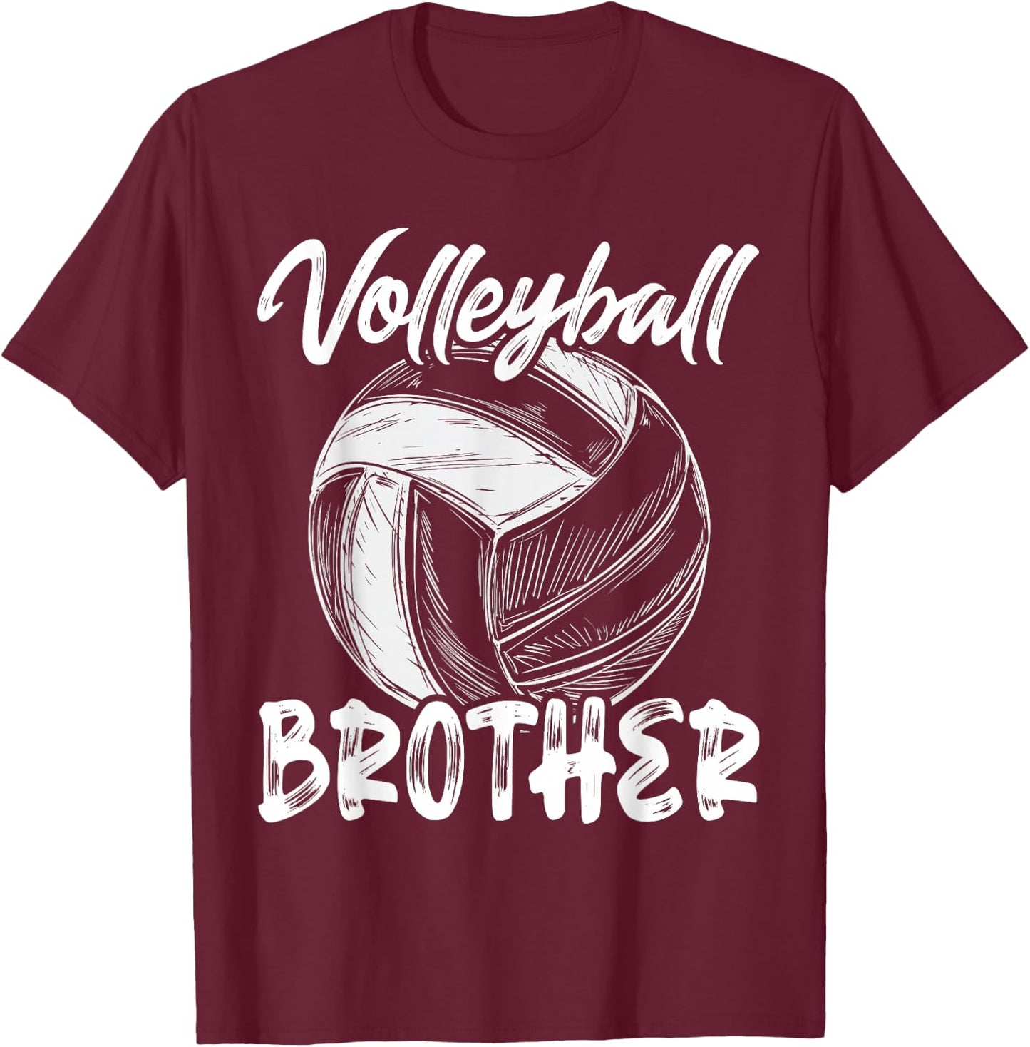 Brother Family Matching Volleyball Player T-Shirt - T-Shirt | Maroon