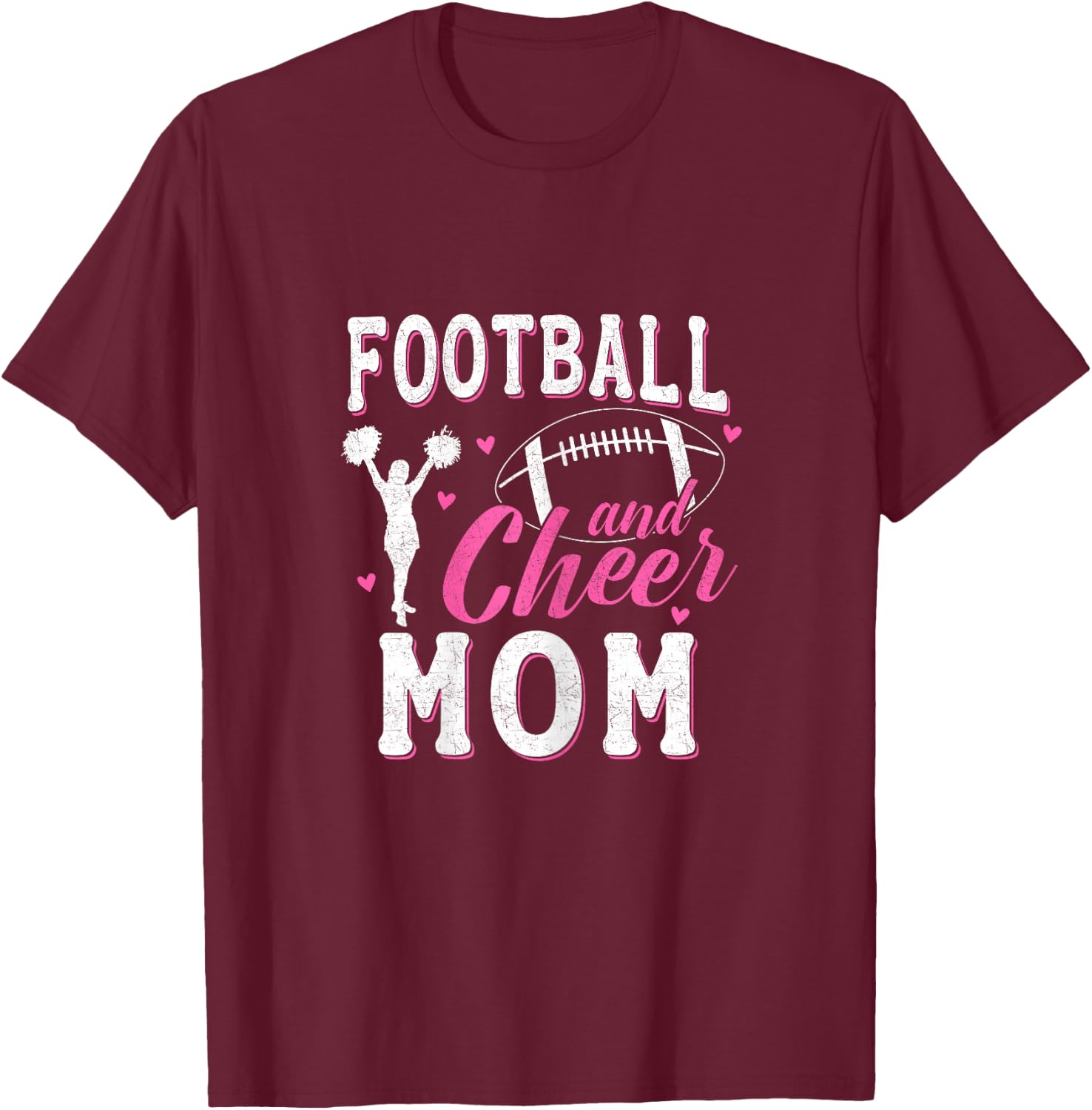 Funny Cheerleading Mom Football and Cheer Mom T-Shirt - T-Shirt | Maroon
