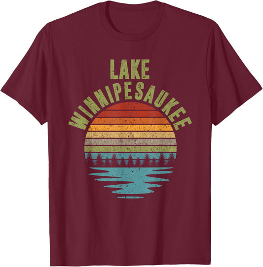 Lake Winnipesaukee Camping Wilderness - Nature Lakes T-Shirt - T-Shirt | Maroon