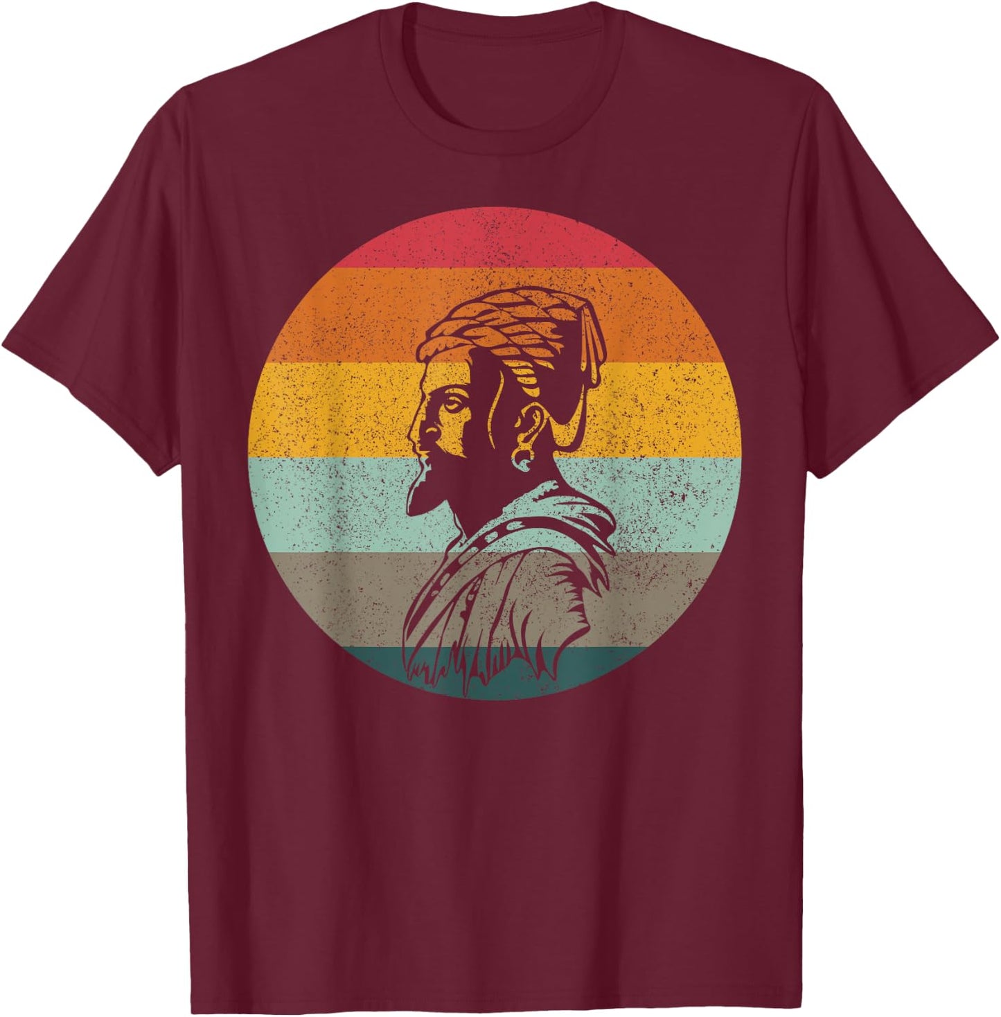 Swag Swami Chatrapati Shivaji Maharaj Vintage Style T-Shirt - T-Shirt | Maroon