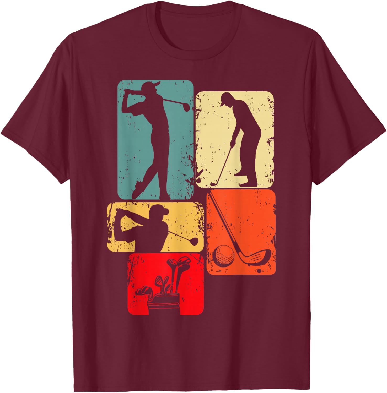 Golf Club Golfer Golfing Boys Kids T-Shirt - T-Shirt | Maroon