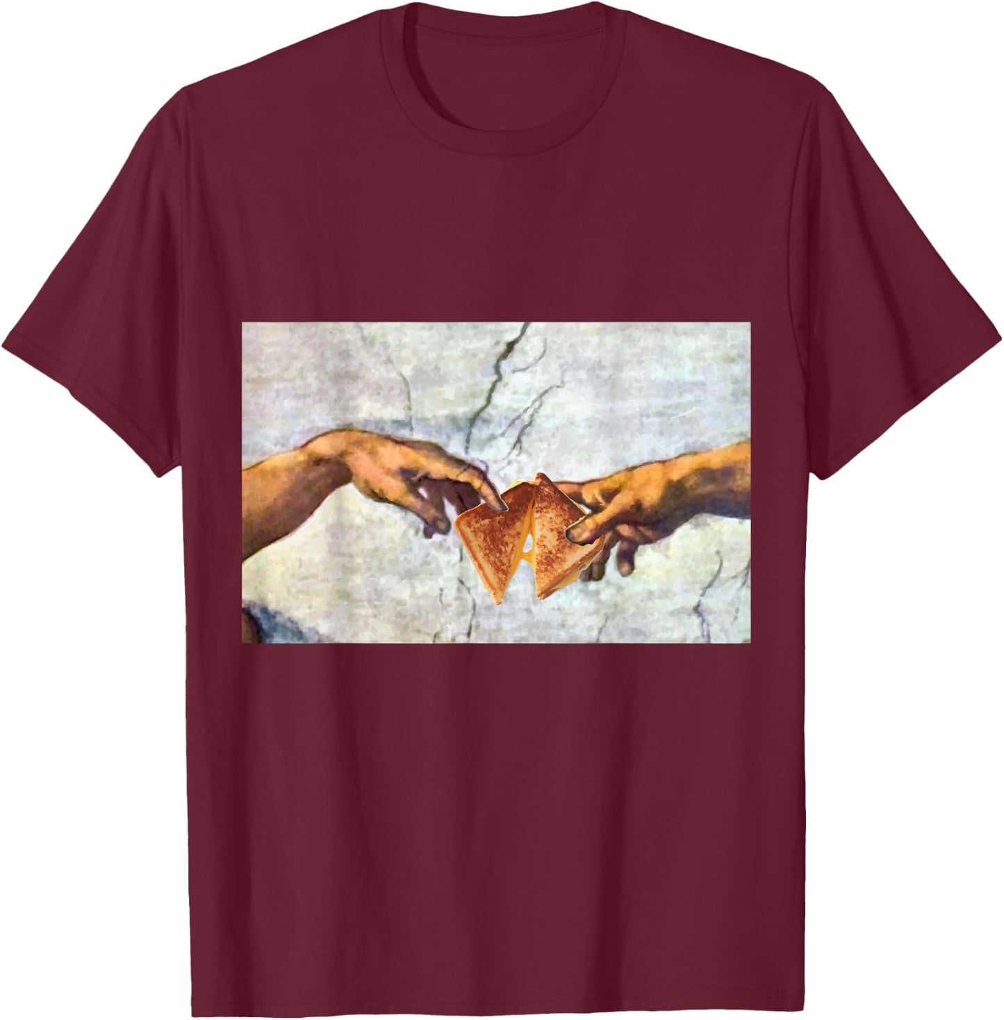 The creation of Adam grilled cheese T-Shirt - T-Shirt | Maroon