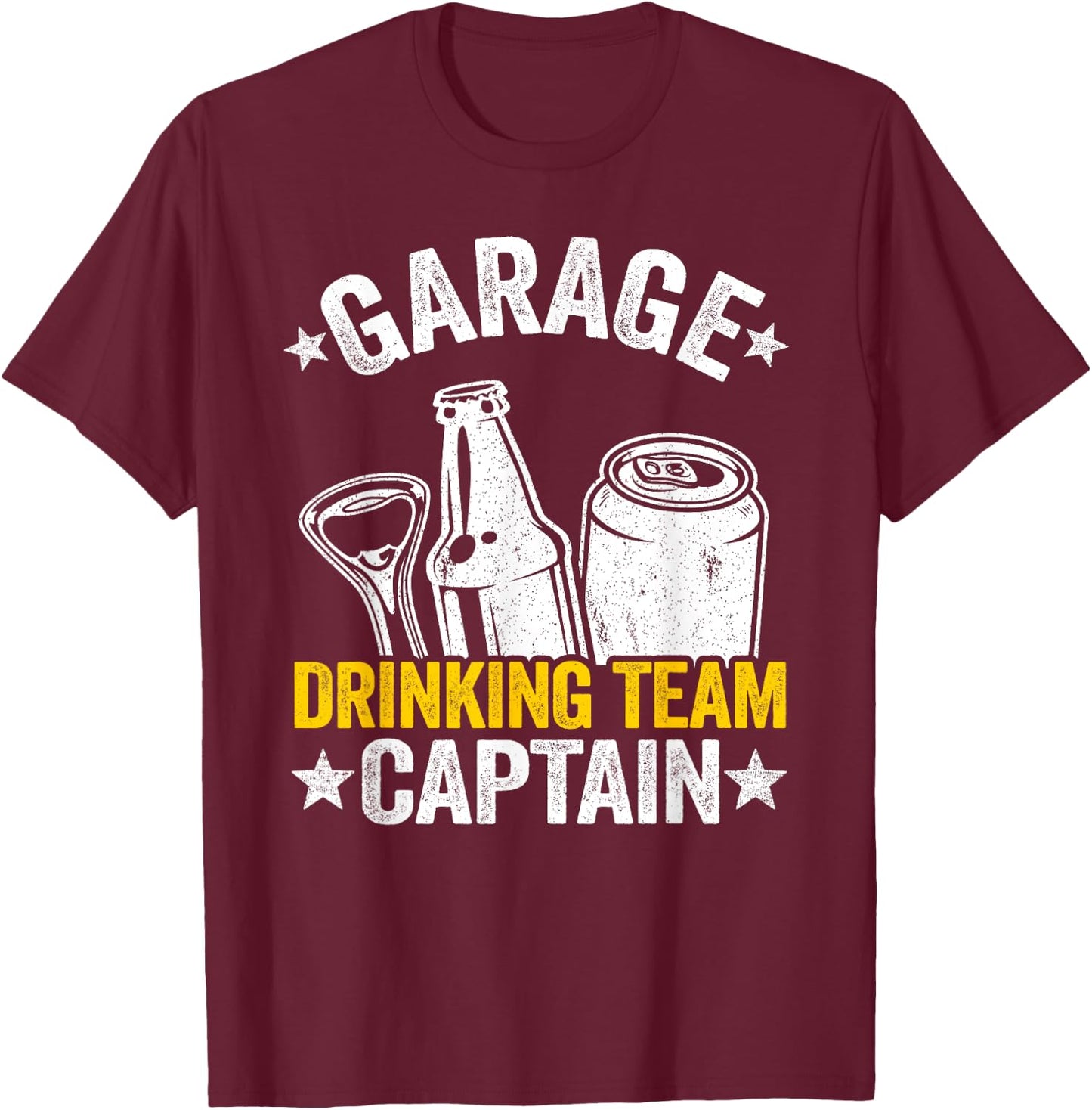 Funny Beer Garage Drinker Garage Drinking Team Captain T-Shirt - T-Shirt | Maroon