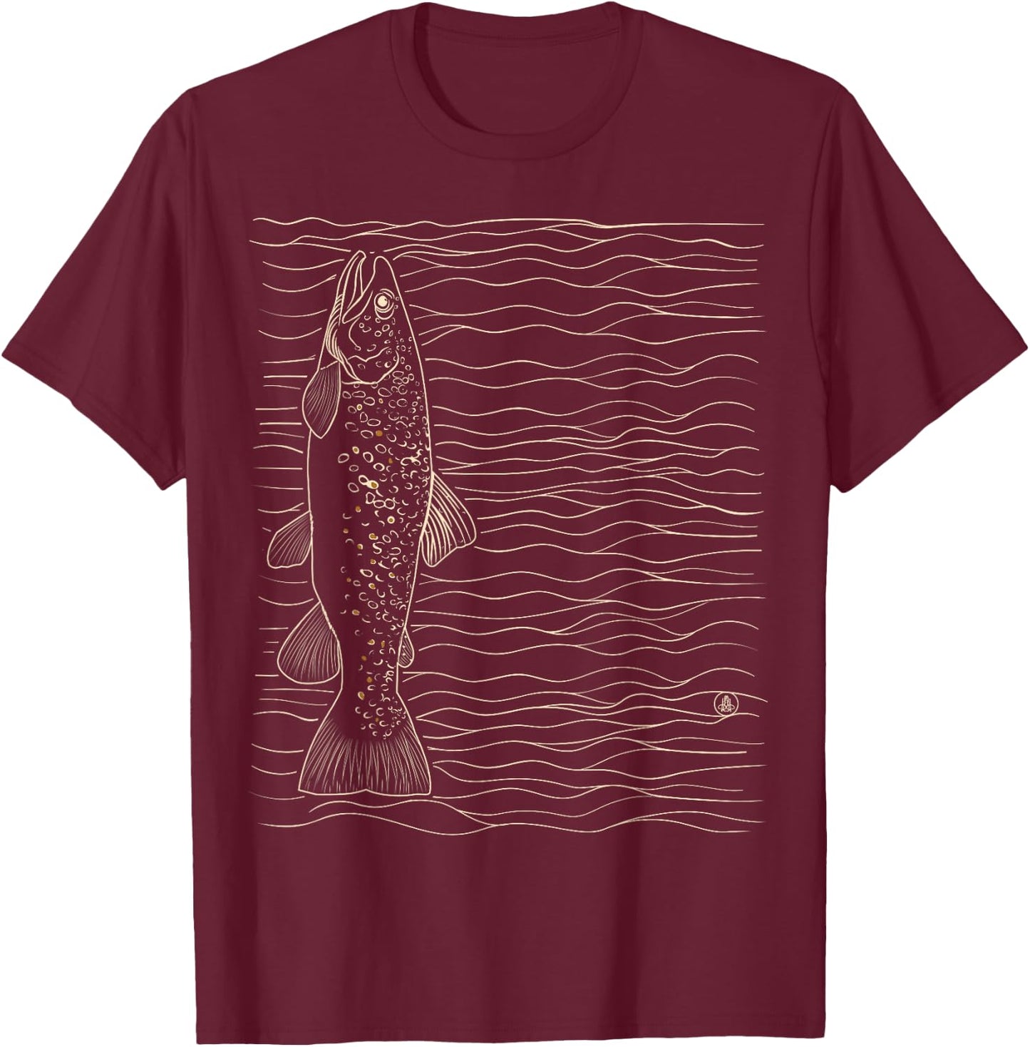 Brown Trout Fly Fishing Dry Fly Tying Fisherman T-Shirt - T-Shirt | Maroon