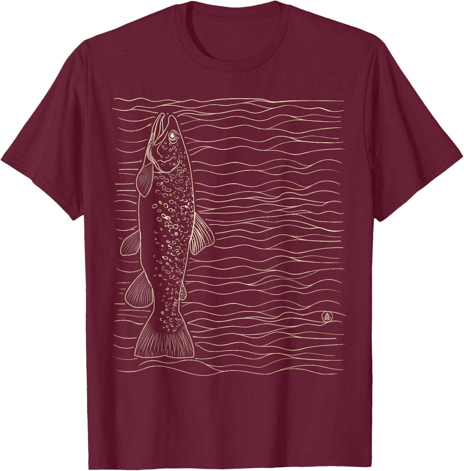 Brown Trout Fly Fishing Dry Fly Tying Fisherman T-Shirt - T-Shirt | Maroon