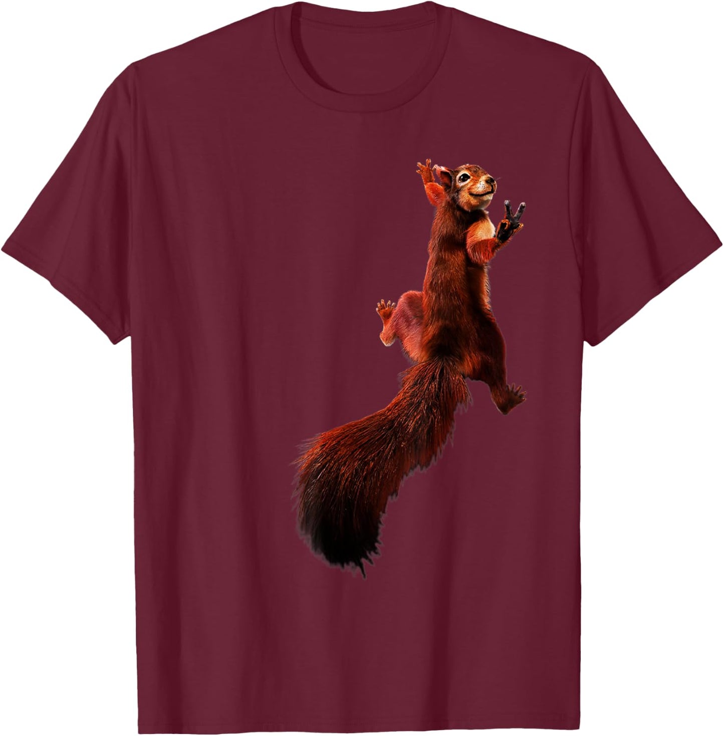 Peace Squirrel T-Shirt - T-Shirt | Maroon