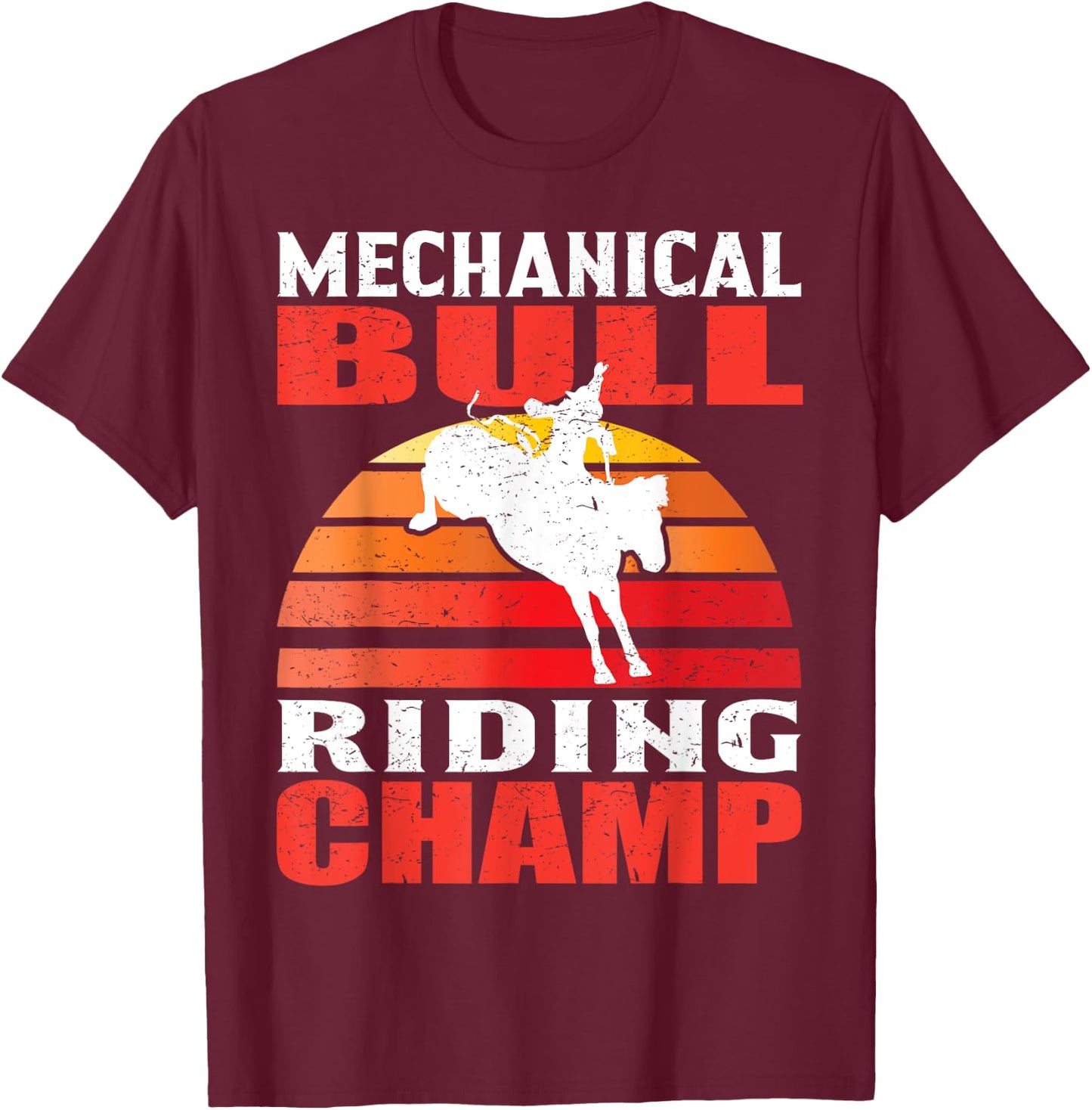 Mechanical Bull Riding T-Shirt - T-Shirt | Maroon