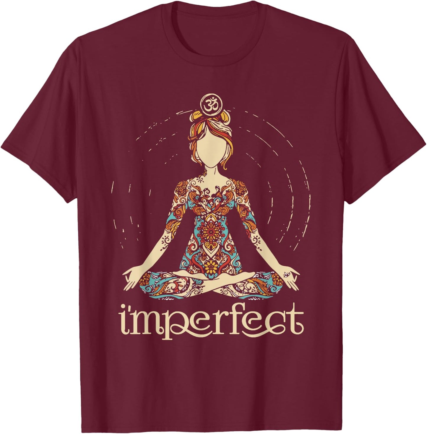I'm Perfect Women Vintage Namaste Yoga T-Shirt - T-Shirt | Maroon