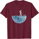 Astronaut Mowing the Moon, "Mown" T-Shirt - T-Shirt | Maroon