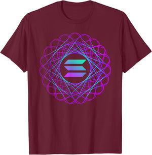 Women Solana Blockchain Cryptocurrency Logo | Solana T-Shirt - T-Shirt | Maroon