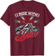 Motorcycle Biker Motorbike Rider I Ride With Jesus T-Shirt - T-Shirt | Maroon