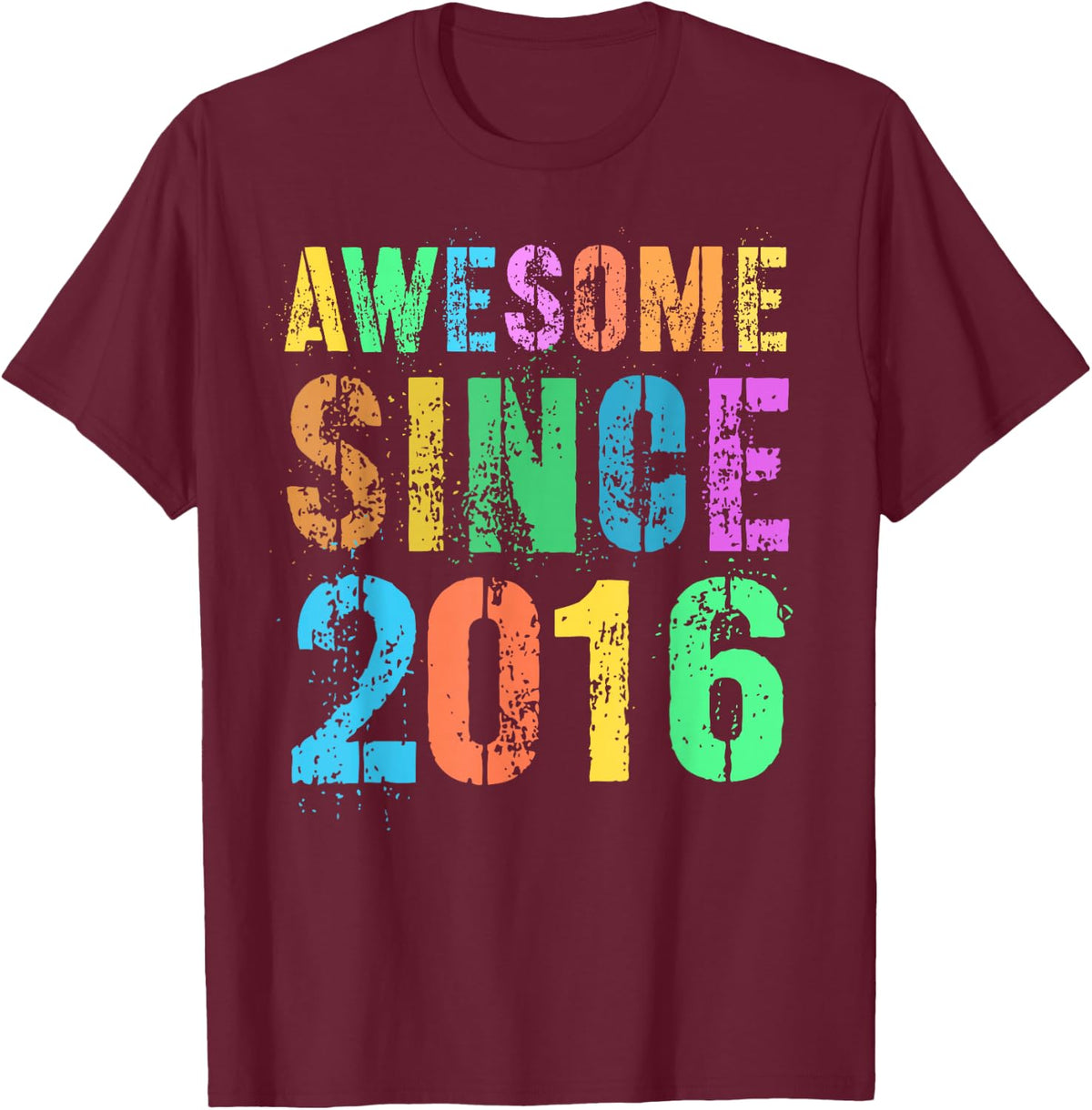 Vintage AWESOME SINCE 2016 10th Birthday Boy Girl My Tenth T-Shirt - T-Shirt | Maroon