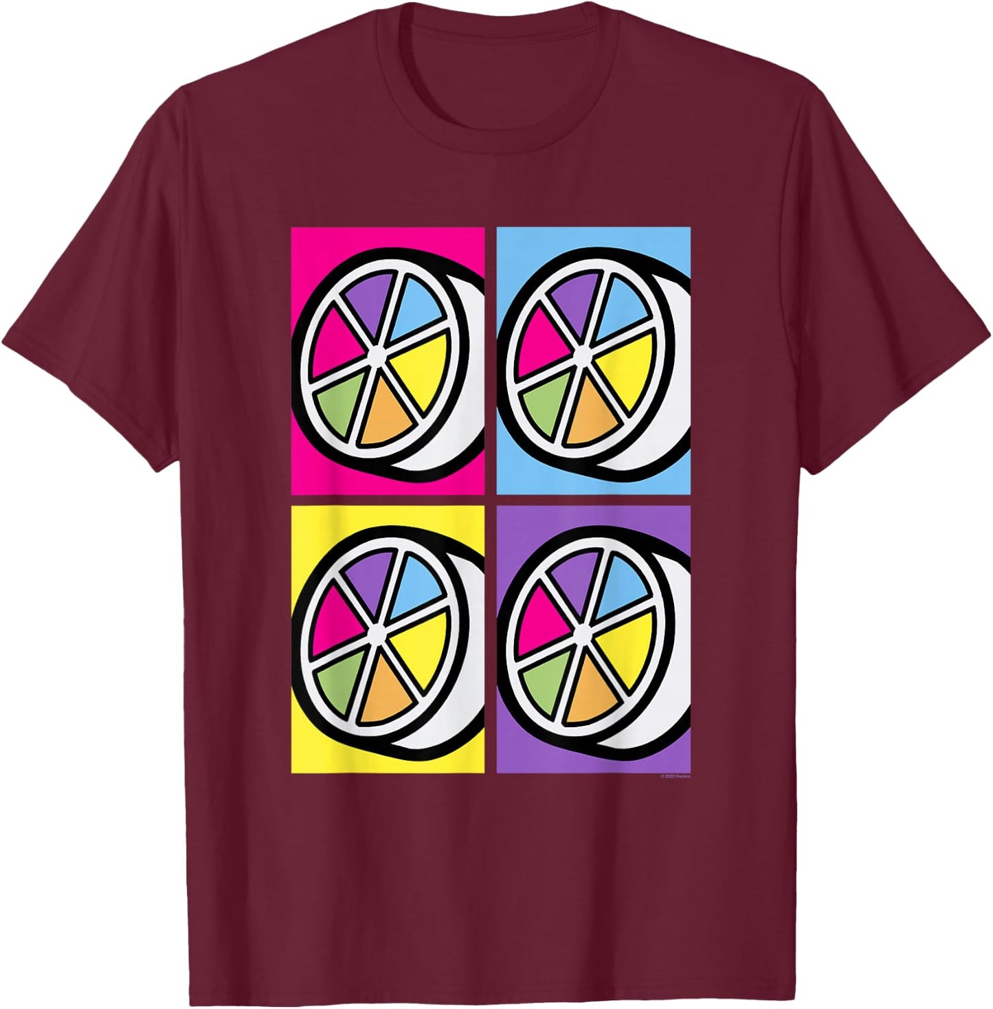 Trivial Pursuit Pop Art Pie with Wedges T-Shirt - T-Shirt | Maroon