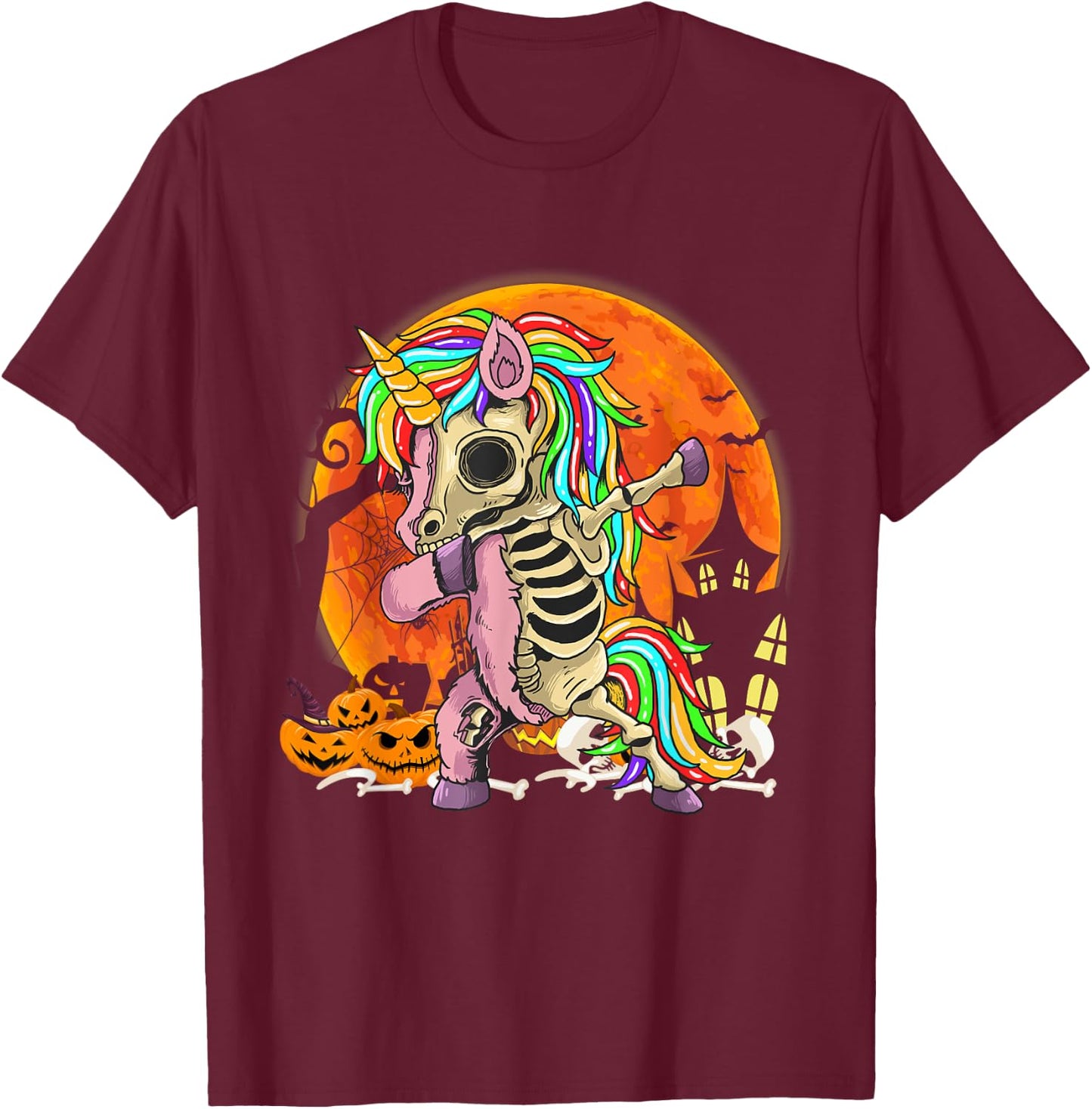 Zombie Unicorn Spooky Halloween boy girl Toddlers Zombiecorn T-Shirt - T-Shirt | Maroon