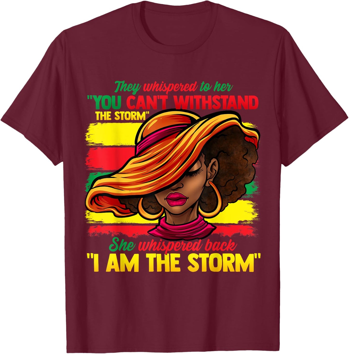 Proud Black African American Ladies Black History Month T-Shirt - T-Shirt | Maroon