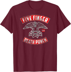 5FDP - Rocker Crest Distressed T-Shirt - T-Shirt | Maroon