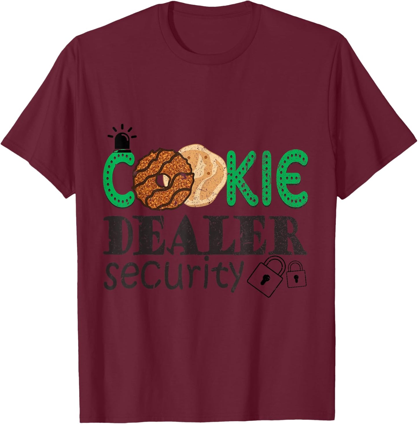 Scout Shirt Cookie Dealer Security Cookie Girl Troop Leader T-Shirt - T-Shirt | Maroon