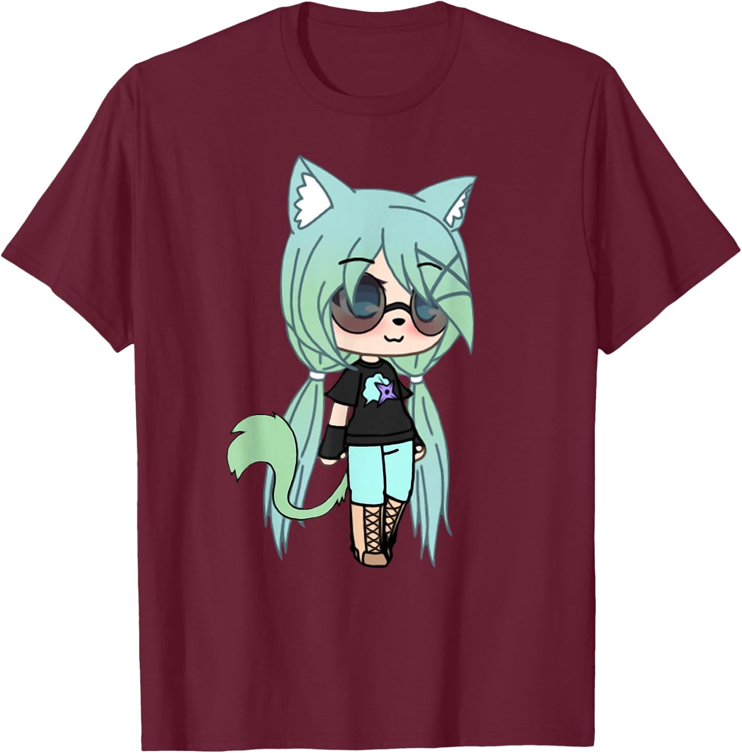 Cute Chibi Style Kawaii Anime Girl Chloe Chan The Tomboy T-Shirt - T-Shirt | Maroon