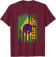 Jiu Jitsu Brasilian And American Flag, Brazilian Jujitsu T-Shirt - T-Shirt | Maroon