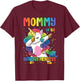 Mommy of the Birthday Princess Girl Dabbing Unicorn Mom T-Shirt - T-Shirt | Maroon