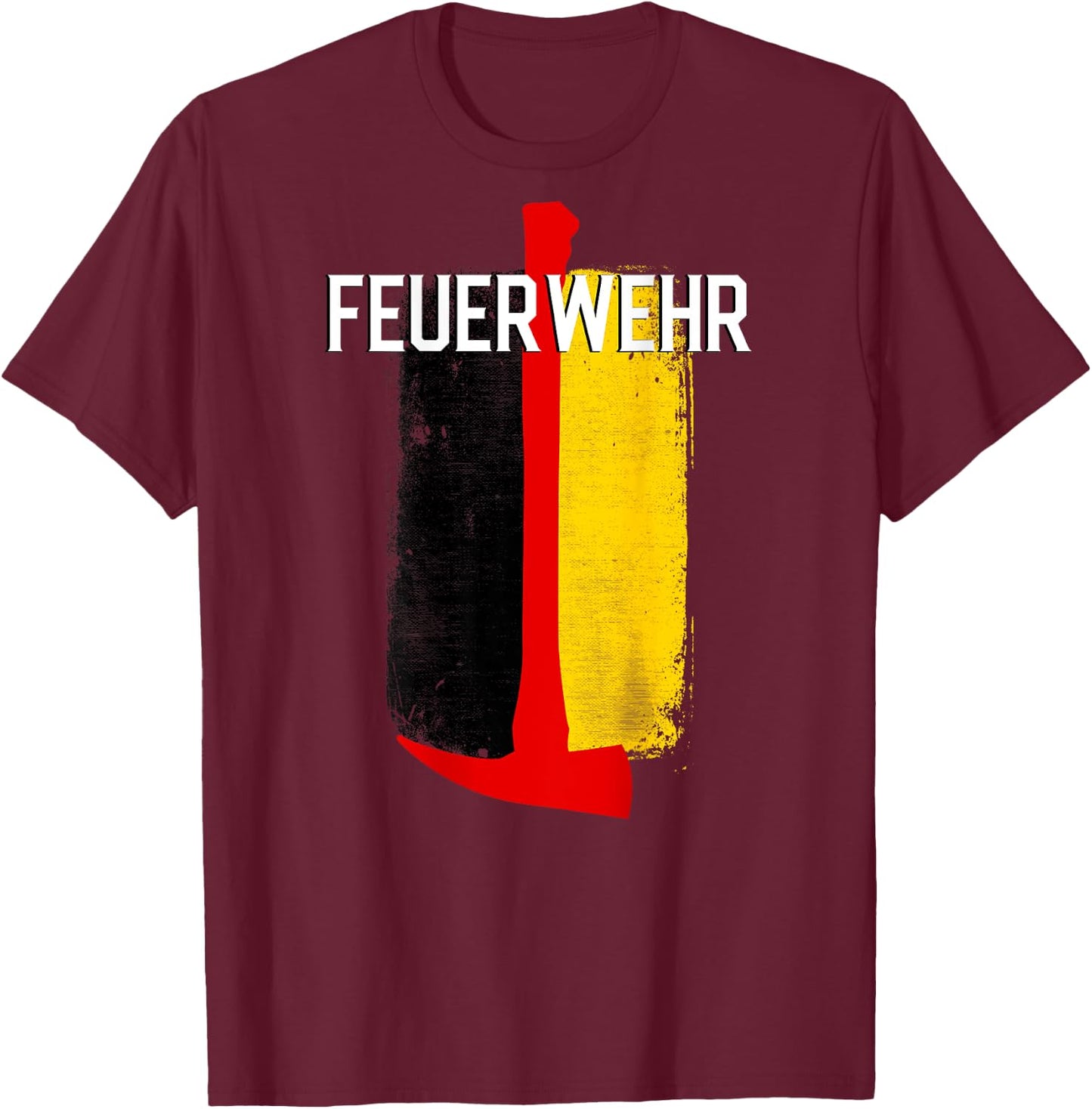 German Fire Rescue Department Fireman Uniform Flag T-Shirt - T-Shirt | Maroon